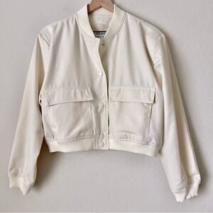 STEVE MADDEN  Bomber Jacket Cropped Bone Off-White L NWT